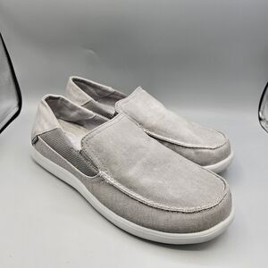 Crocs Santa Cruz 2 Luxe Mens Size 12 Gray Slip On Canvas Casual Loafers Shoes